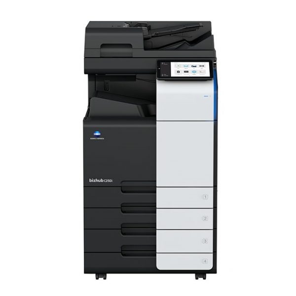 Konica Minolta bizhub C251i multifunction printer with a sleek, modern design and advanced features for enhanced productivity, security, and sustainability.
