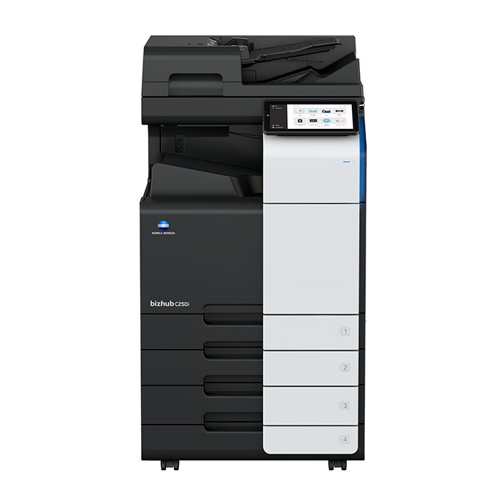 Konica Minolta bizhub C251i multifunction printer with a sleek, modern design and advanced features for enhanced productivity, security, and sustainability.