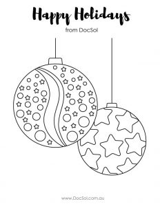 Colouring in Christmas baubles