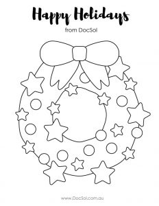 Colouring in Christmas wreath
