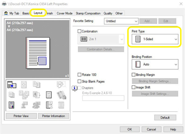 Guide to Printer Properties Settings on Konica Minolta | Gold Coast ...
